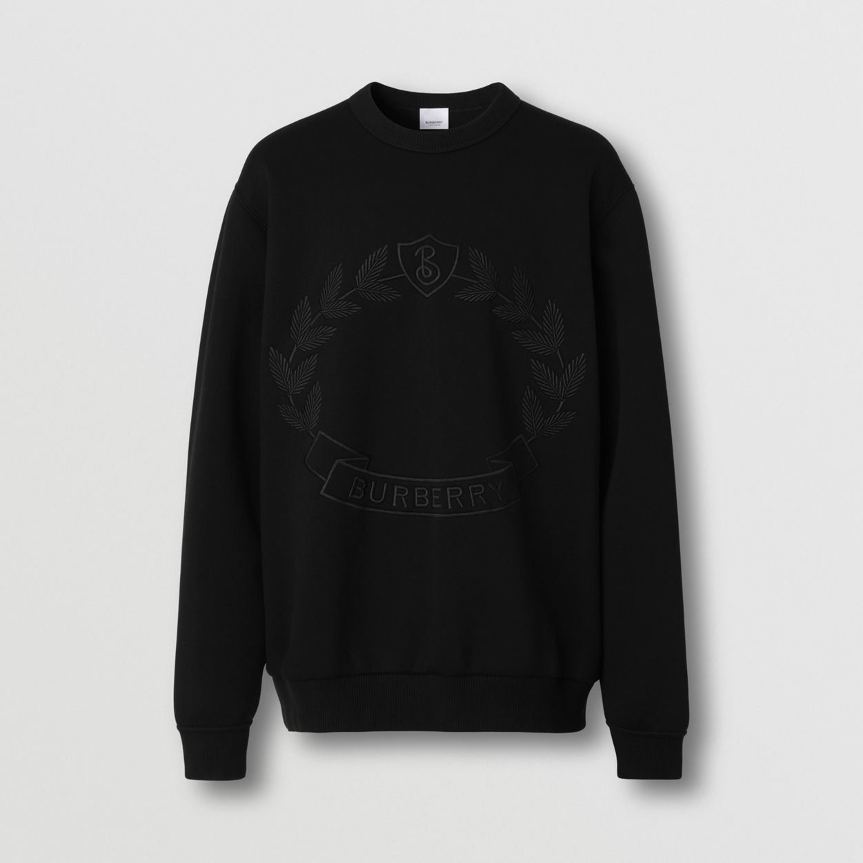 Embroidered Oak Leaf Crest Cotton Sweatshirt - 1
