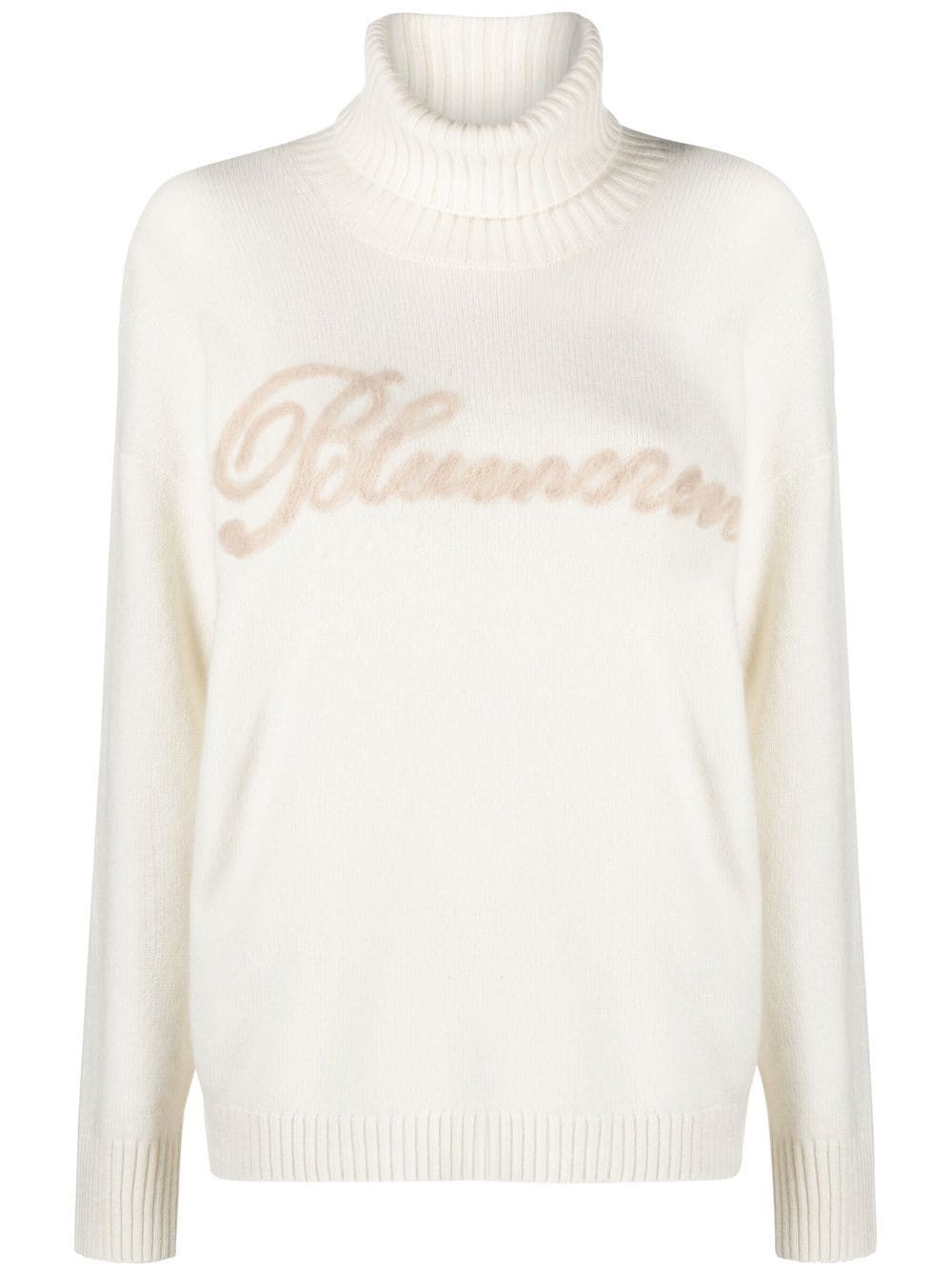 logo-lettering rollneck jumper - 1