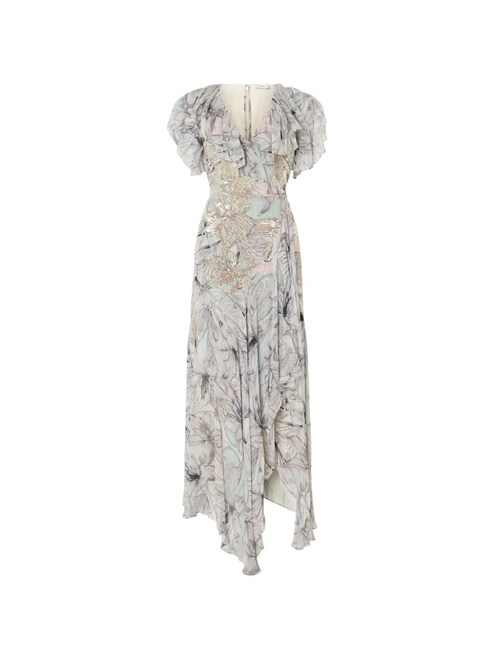 Nerissa sequin-embellished ruffled asymmetric dress - 1