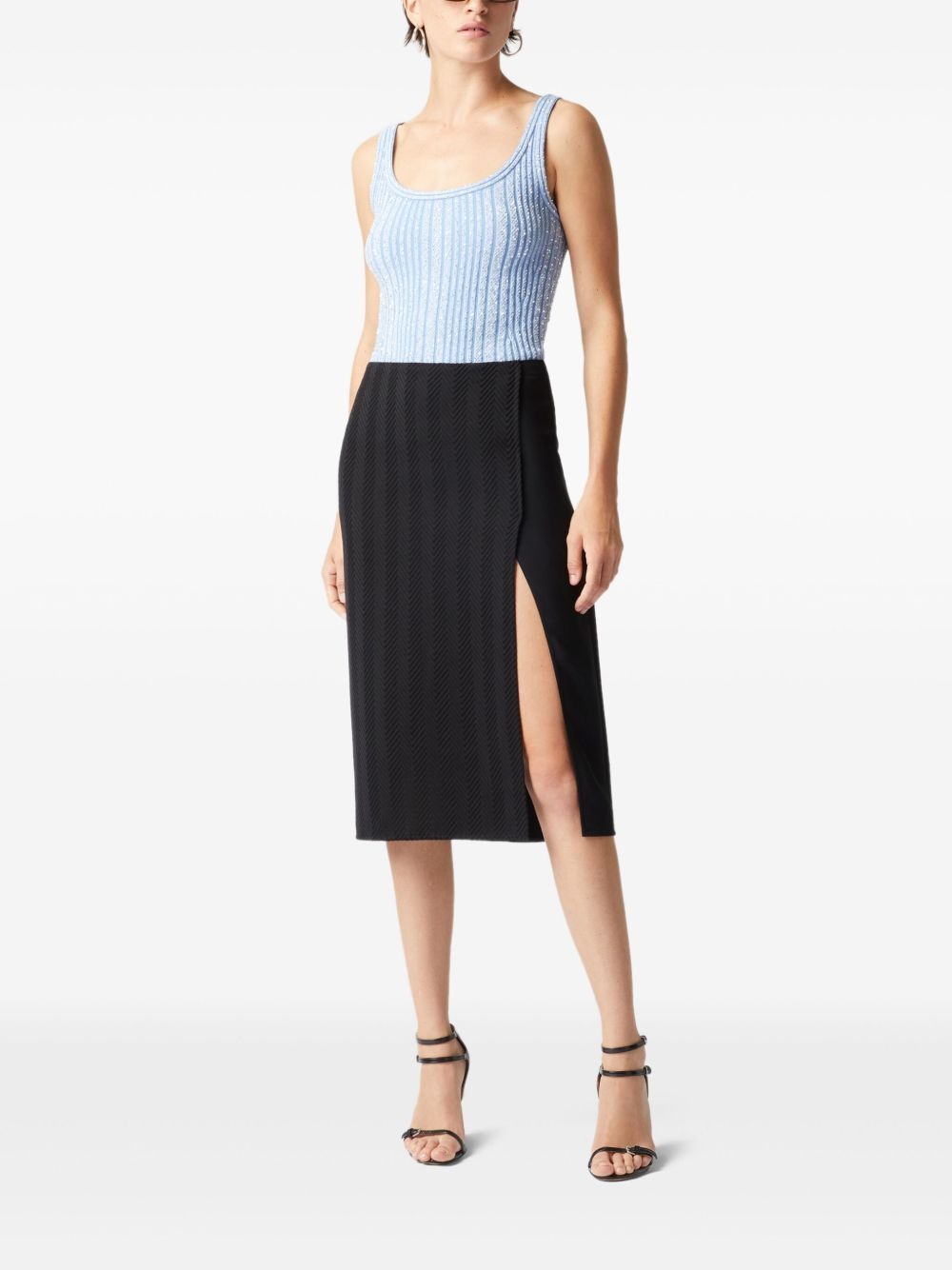 zigzag-pattern midi skirt - 2