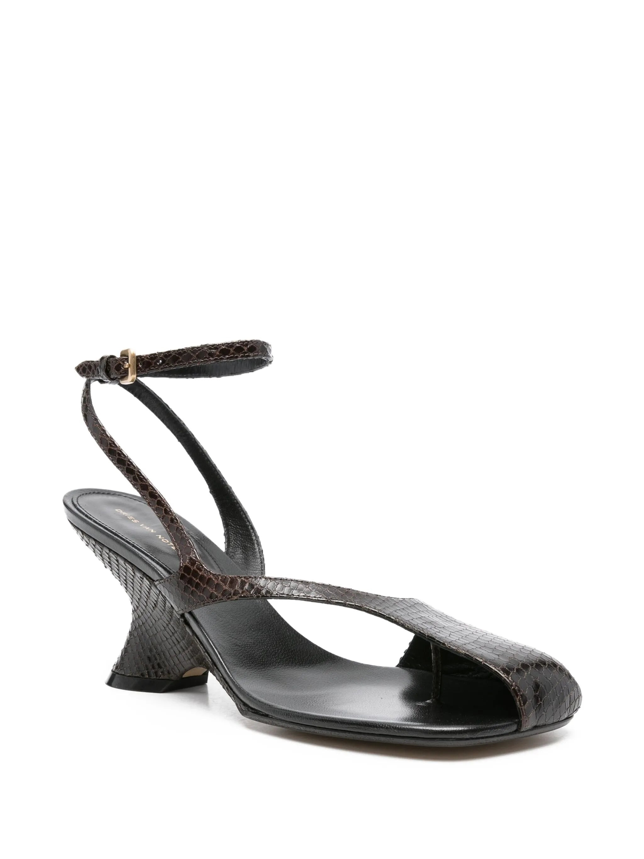 80mm embossed-leather sandals - 2