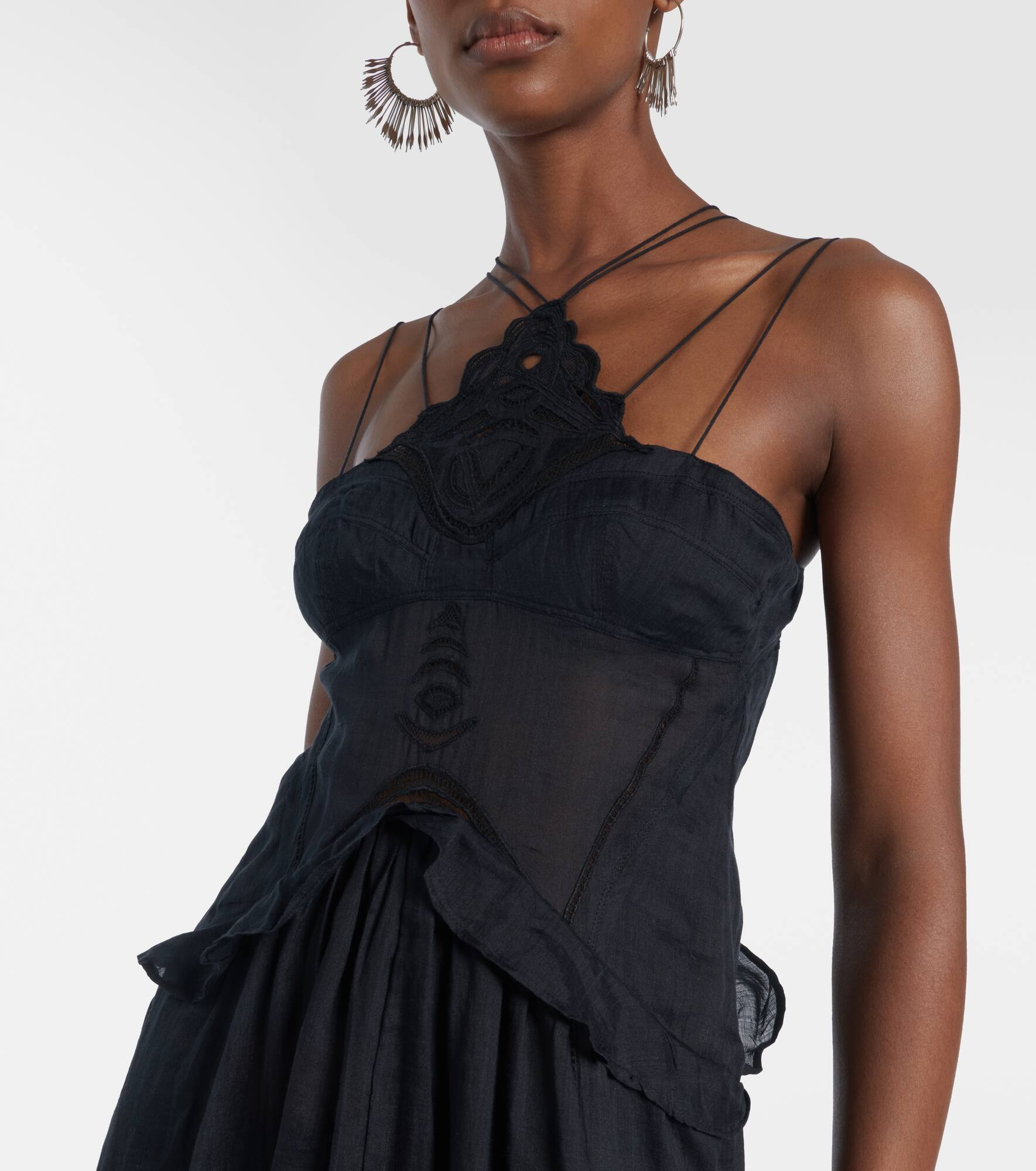 Lindy lace-trimmed maxi dress - 4
