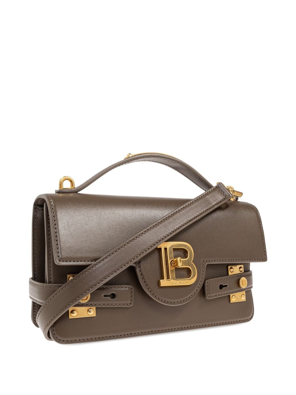 logo-plaque leather shoulder bag - 4