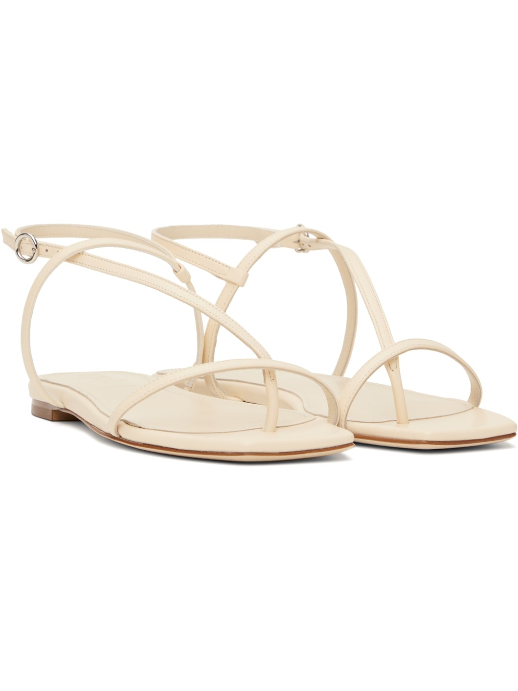 Off-White Ella Leather Toe-Post Sandals - 4