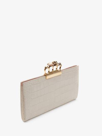 Alexander McQueen Jewelled Flat Pouch in Ivory outlook