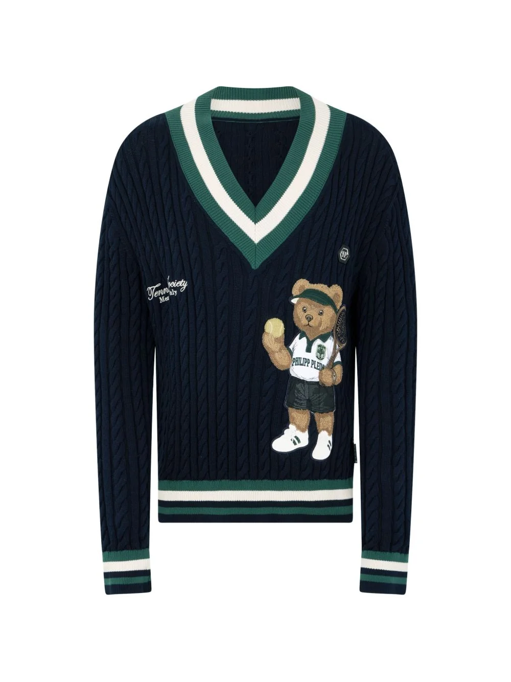 V-neck teddy pullover - 1