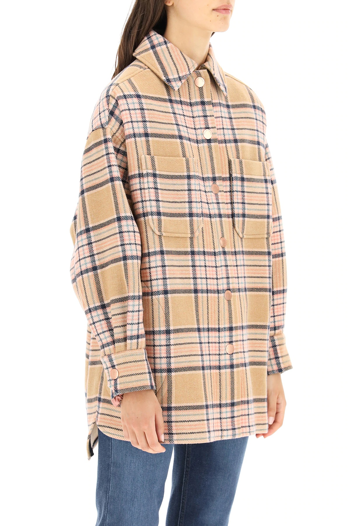 MAXI SHIRT WITH CHECK PRINT - 3