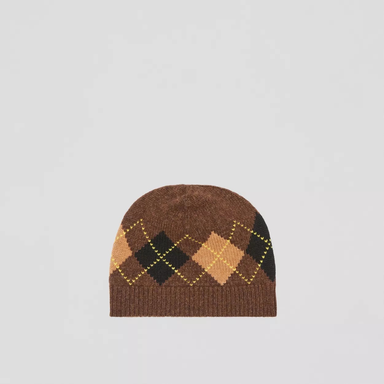 Argyle Intarsia Wool Cashmere Beanie - 1