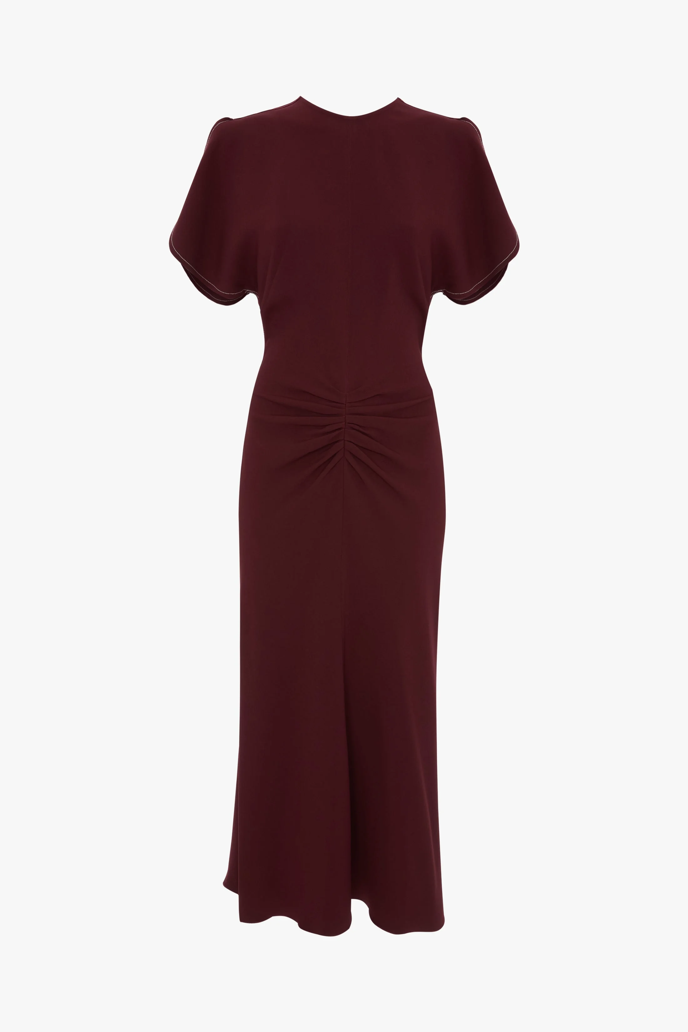 Bela Midi Dress In Burgundy - 1
