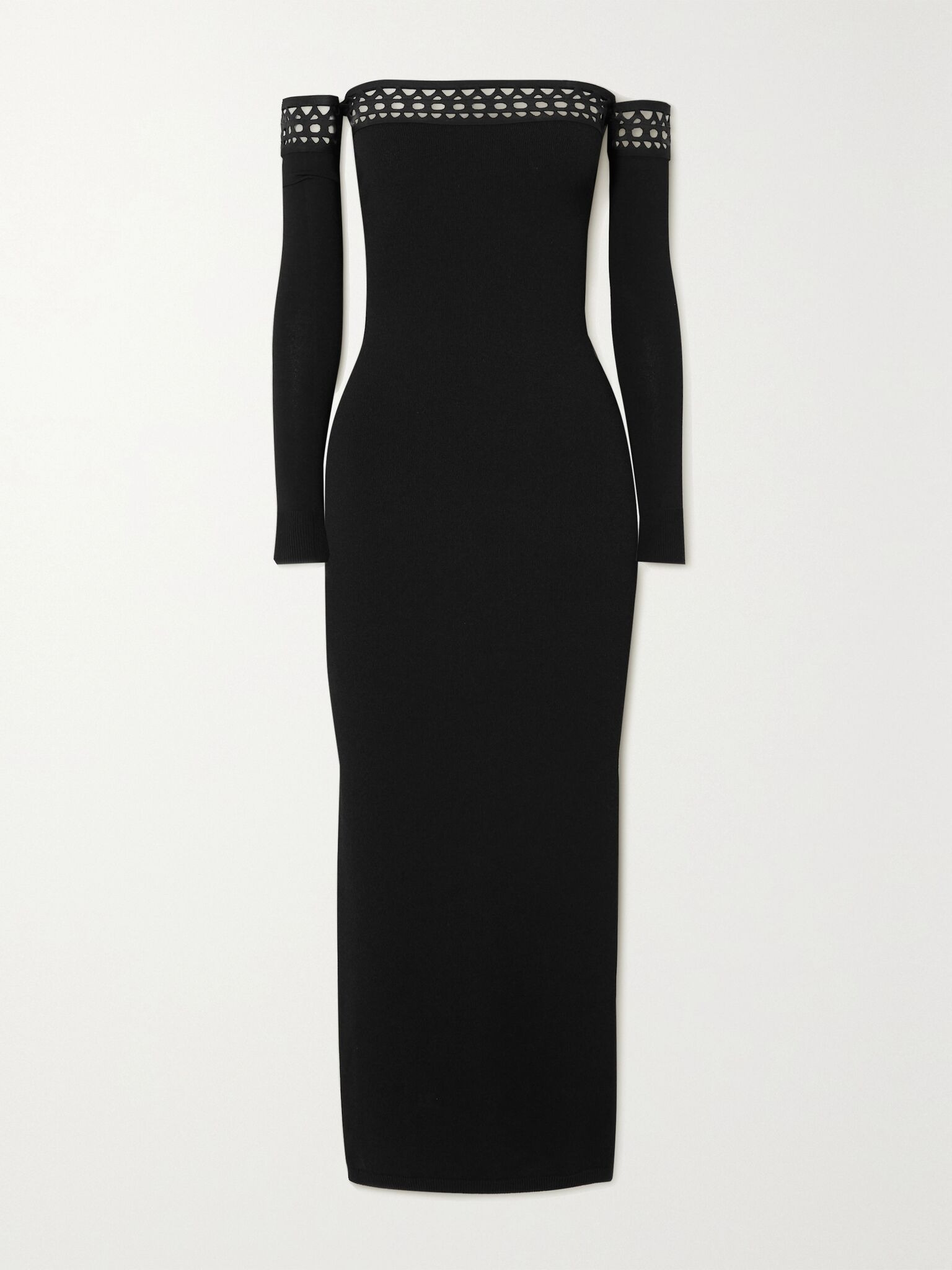 Archetypes convertible off-the-shoulder stretch-knit midi dress Black - 1