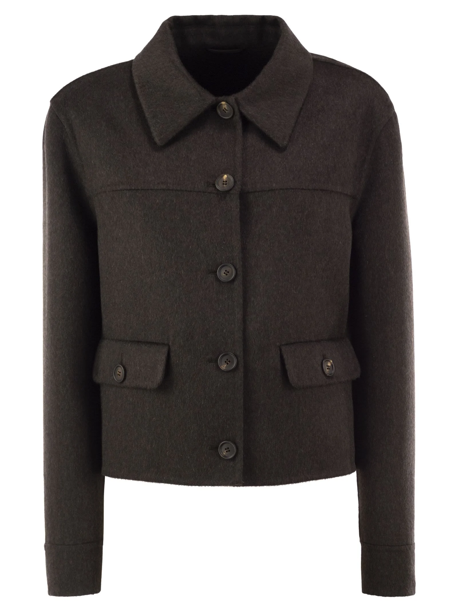 Brunello Cucinelli Women Cropped Cashmere Jacket With Monili Detail At The Back - 1