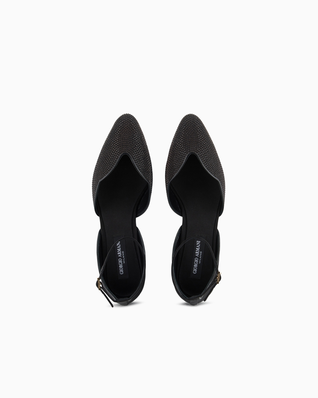 SATIN AND RHINESTONE BALLERINAS WITH A STRAP - 3