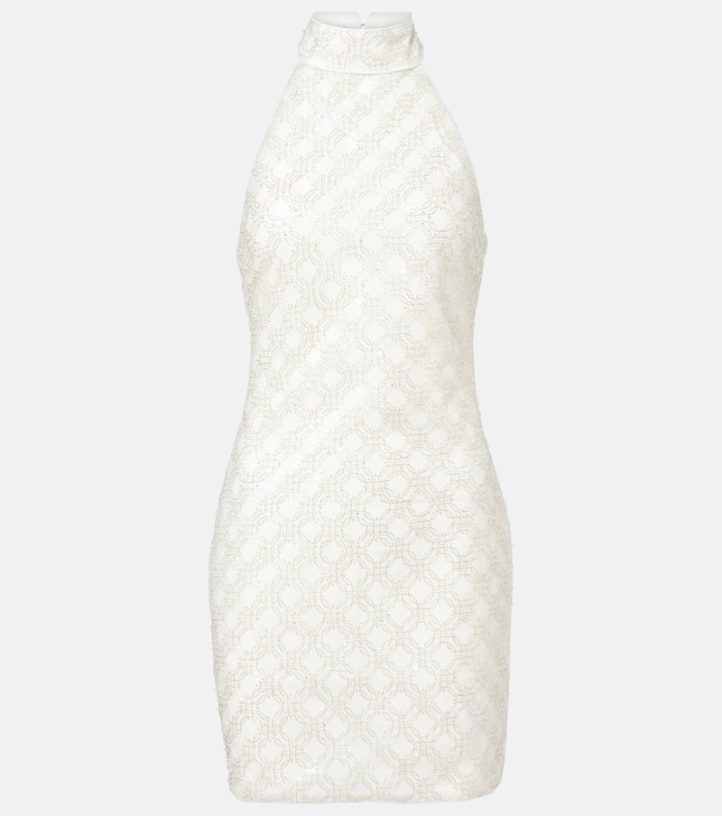 Embellished halterneck minidress 1