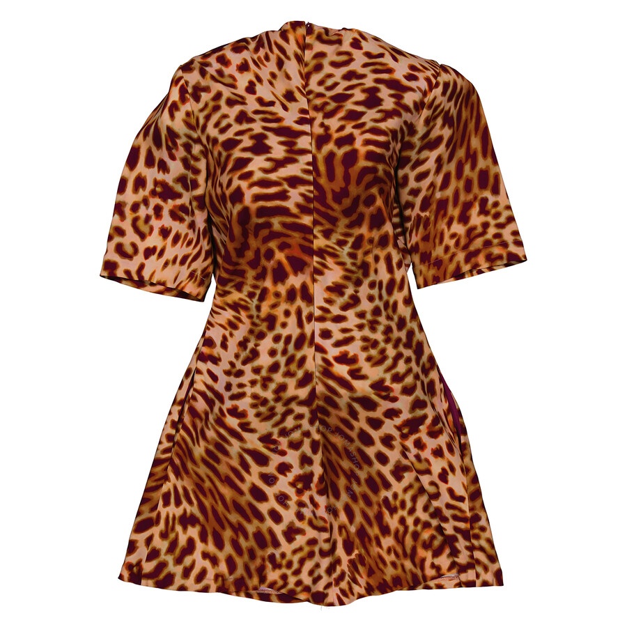 Stella McCartney Ladies Chain-Embellished Leopard Print Mini Dress - 7