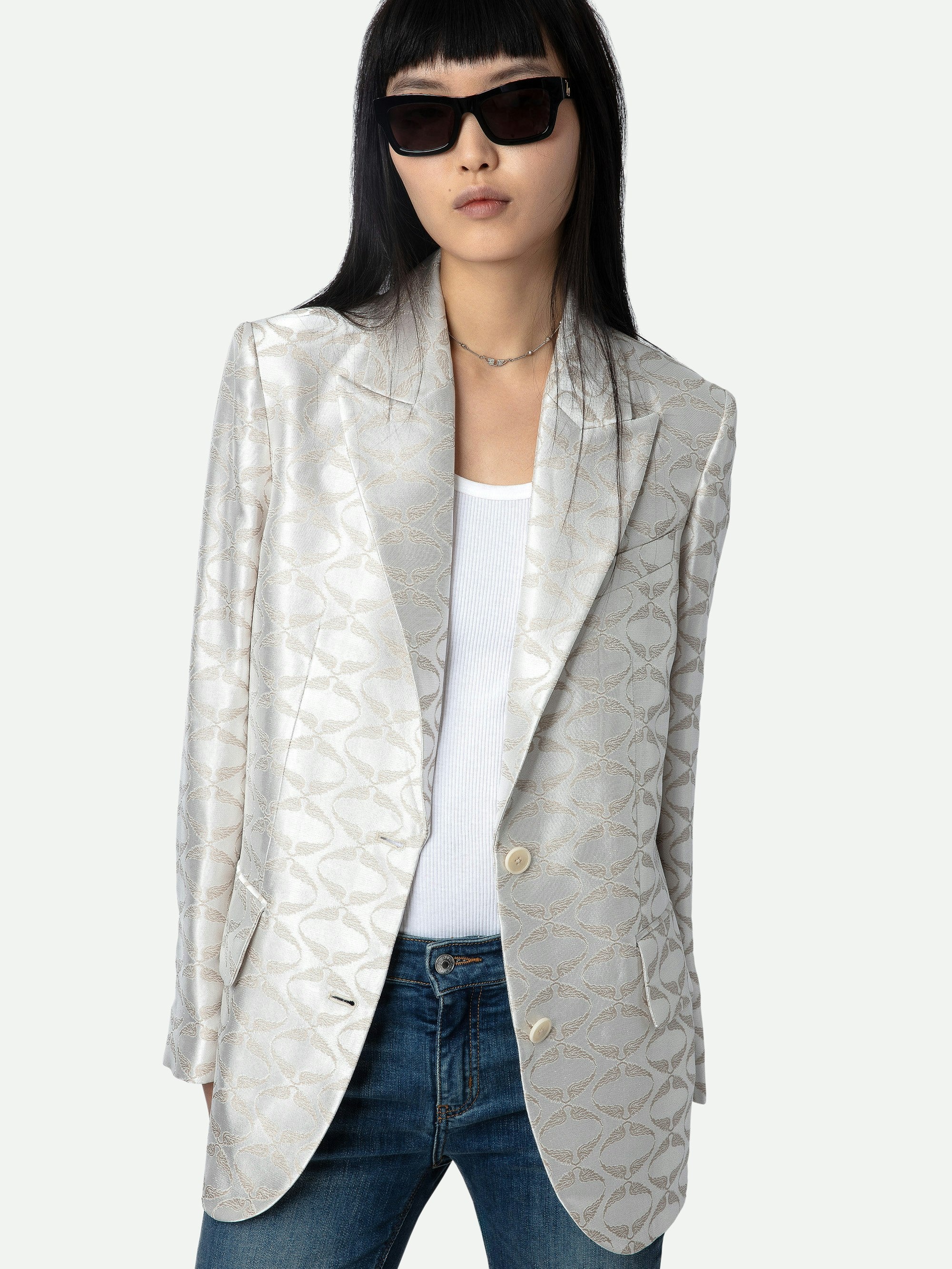 Vicka Wings Jacquard Blazer - 8