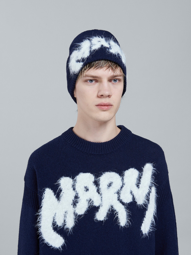 Marni SHETLAND WOOL LOGO BEANIE outlook