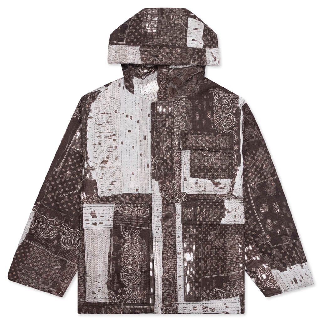 GIVENCHY DENIM BORO QUILTED BLOUSON - DARK BROWN - 1