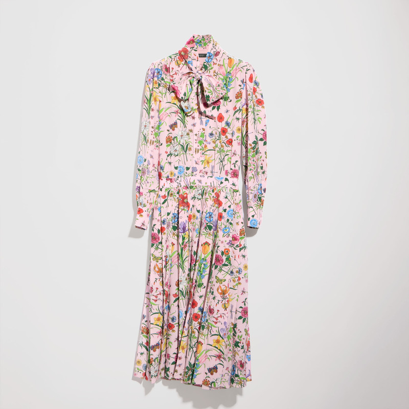Printed silk chemisier dress - 1