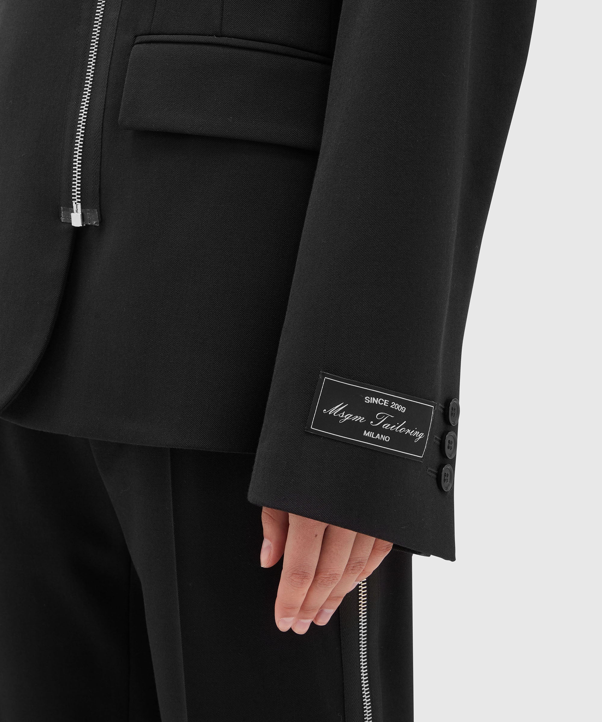 Blended wool jacket with zipper closure - 5
