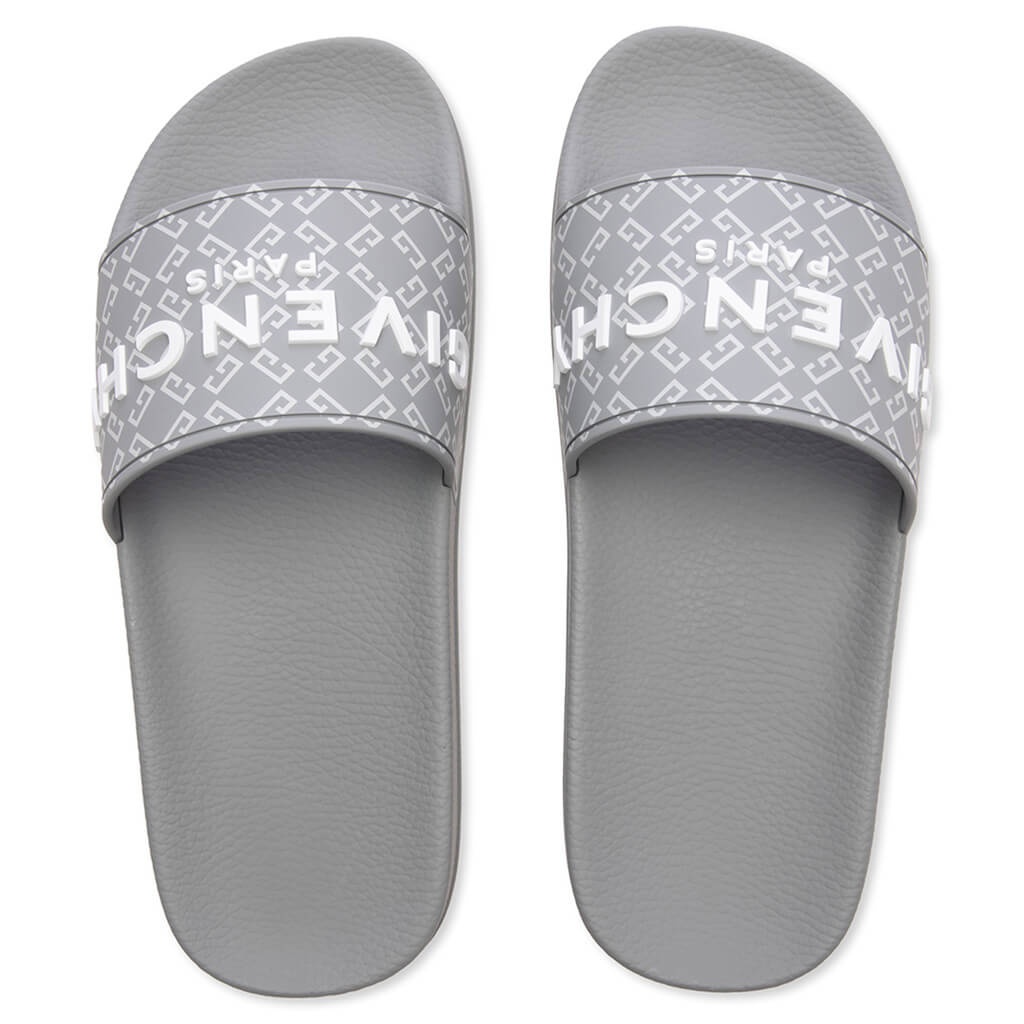 SLIDE FLAT SANDALS - MEDIUM GREY - 4