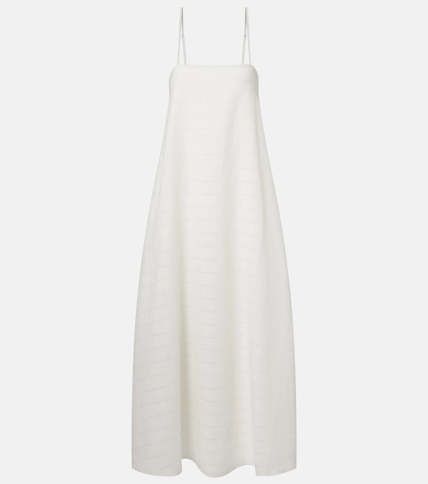 Melfi checked linen and cotton maxi dress - 1