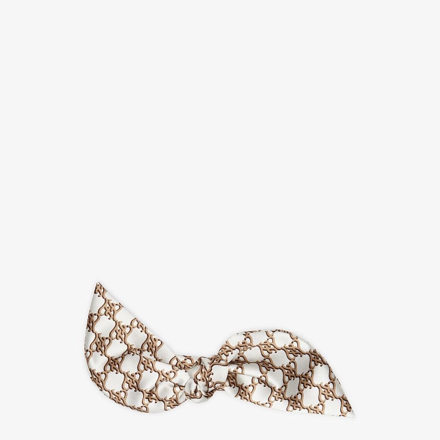 Beige duchess satin hair clip - 1