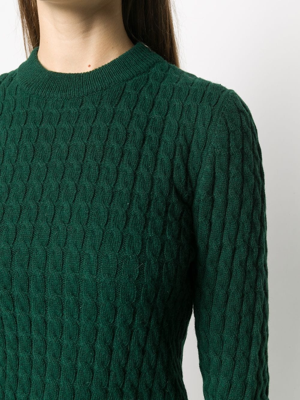 cable knit round-neck jumper - 5