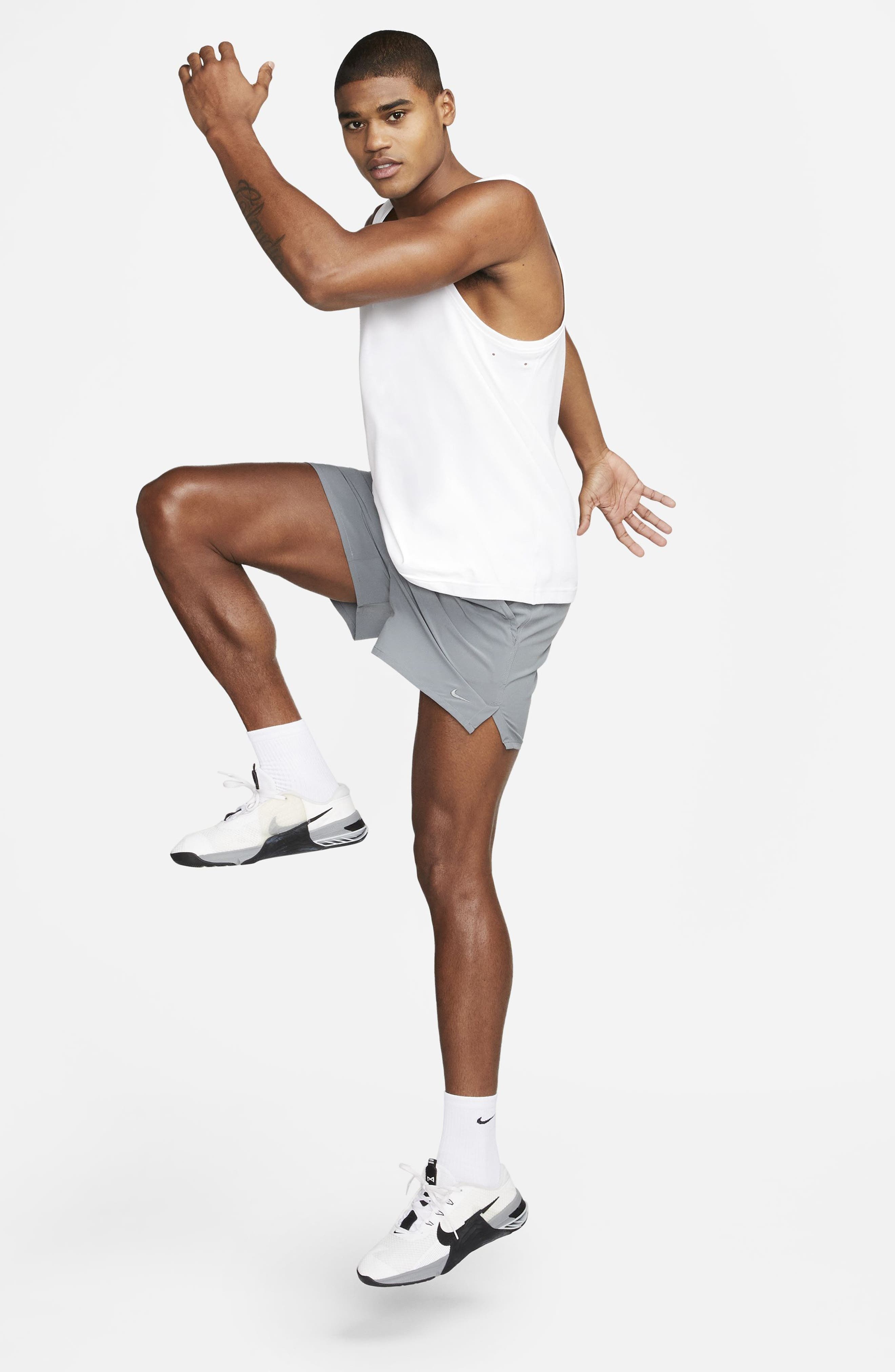 Nike Dri-Fit Unlimited 5-Inch Athletic Shorts in 084 Smoke Grey/black at Nordstrom - 7