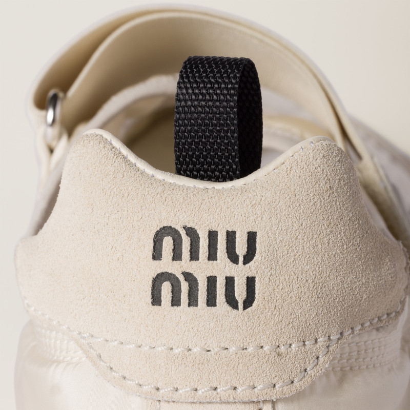 Miu Miu Tyre technical fabric and suede ballerinas outlook