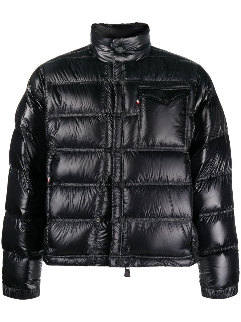 logo-patch padded jacket - 1