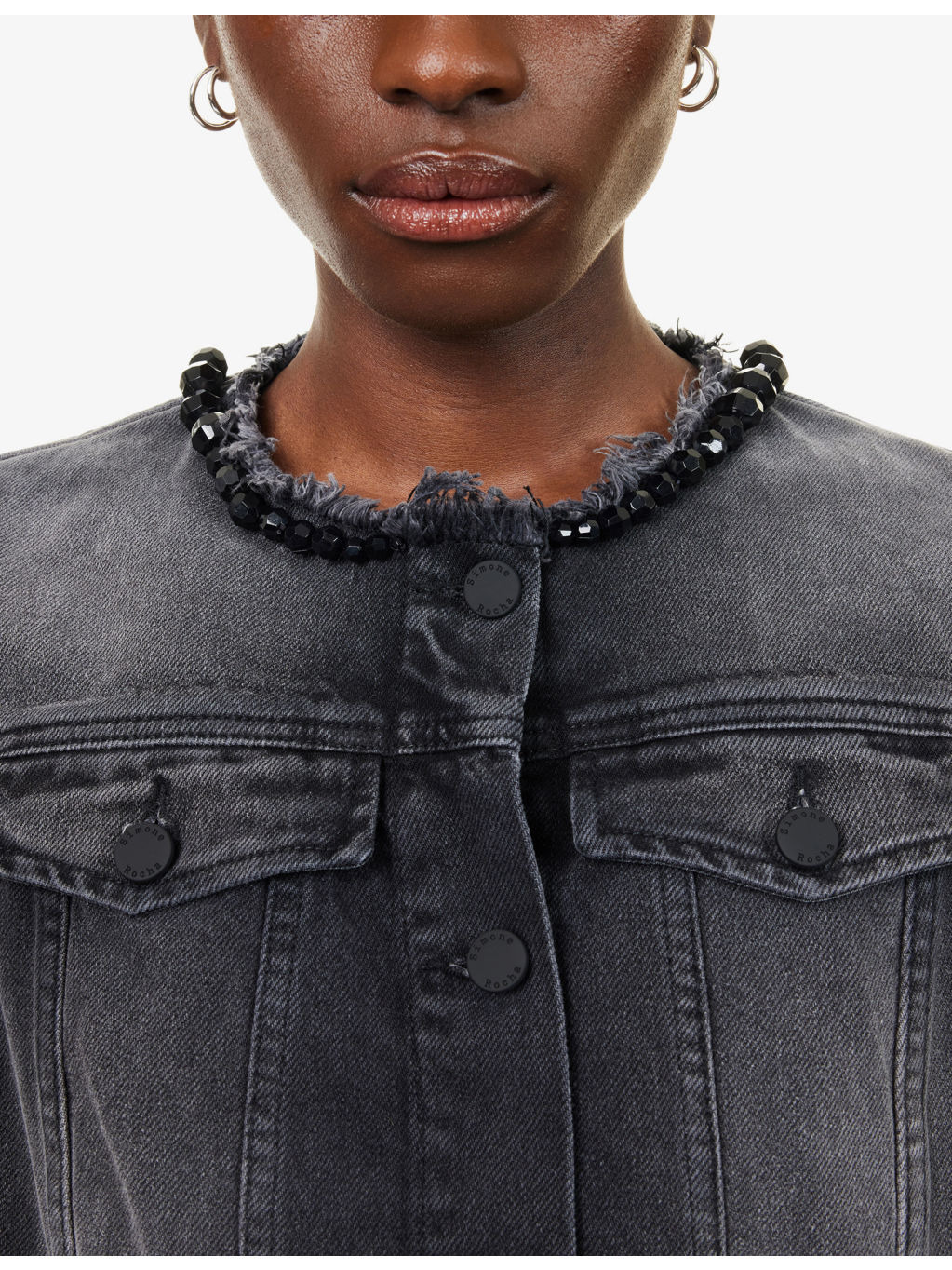 Tail Bead-Embellished Denim Jacket - 5