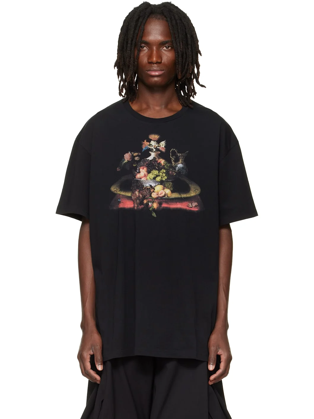 Black Still Life Orb Oversized T-shirt - 1