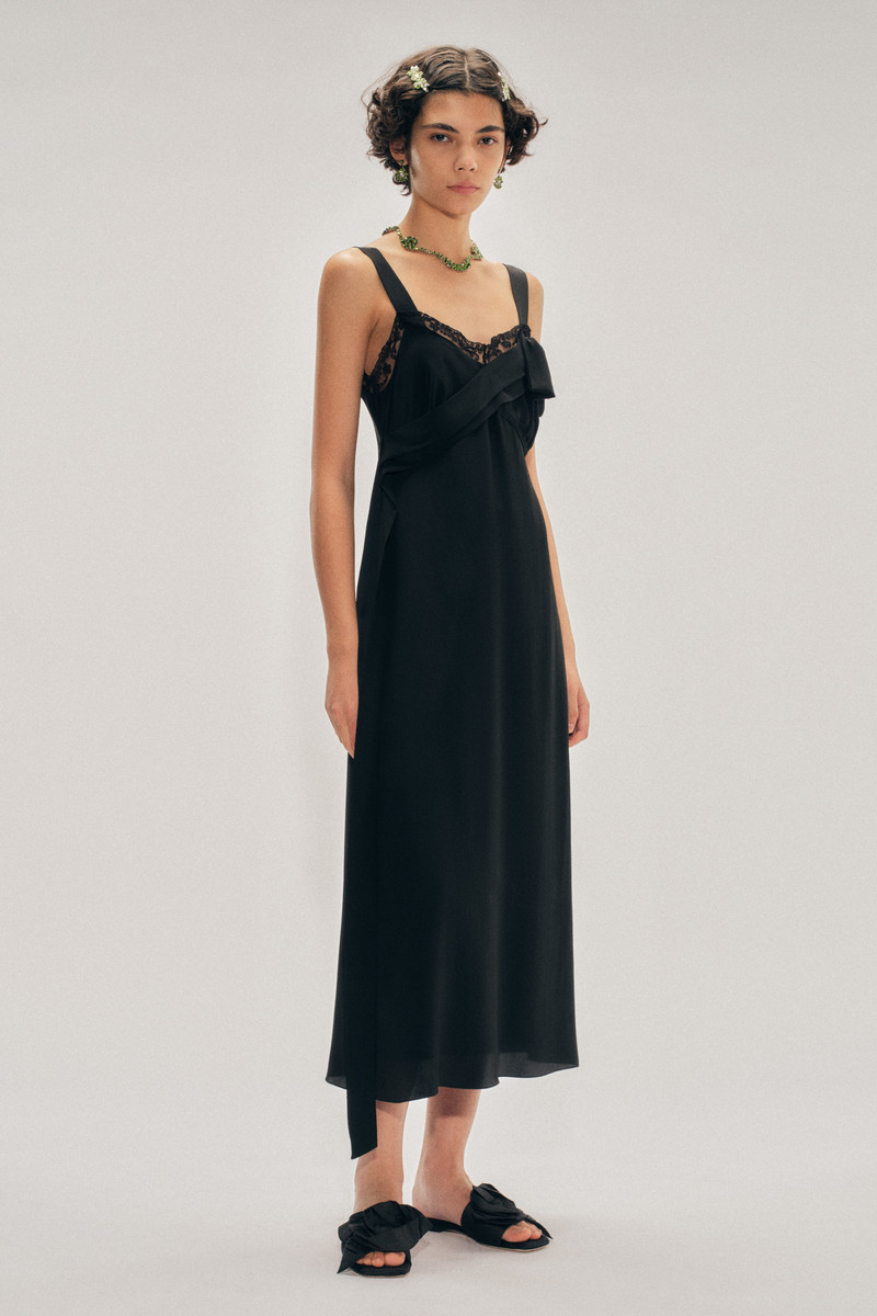 Simone Rocha Bow Sash Slip Dress outlook