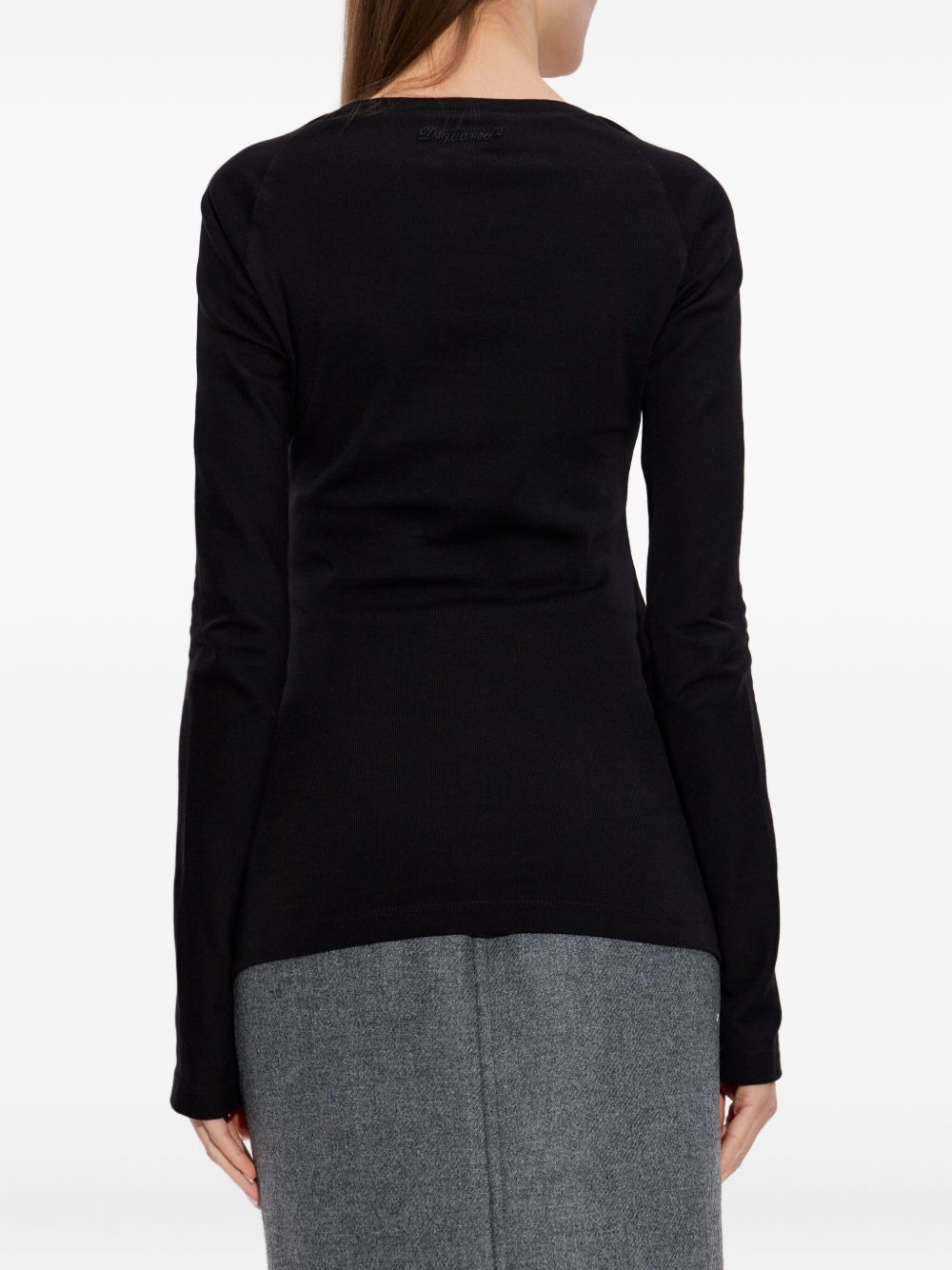 round-neck long-sleeve top - 4