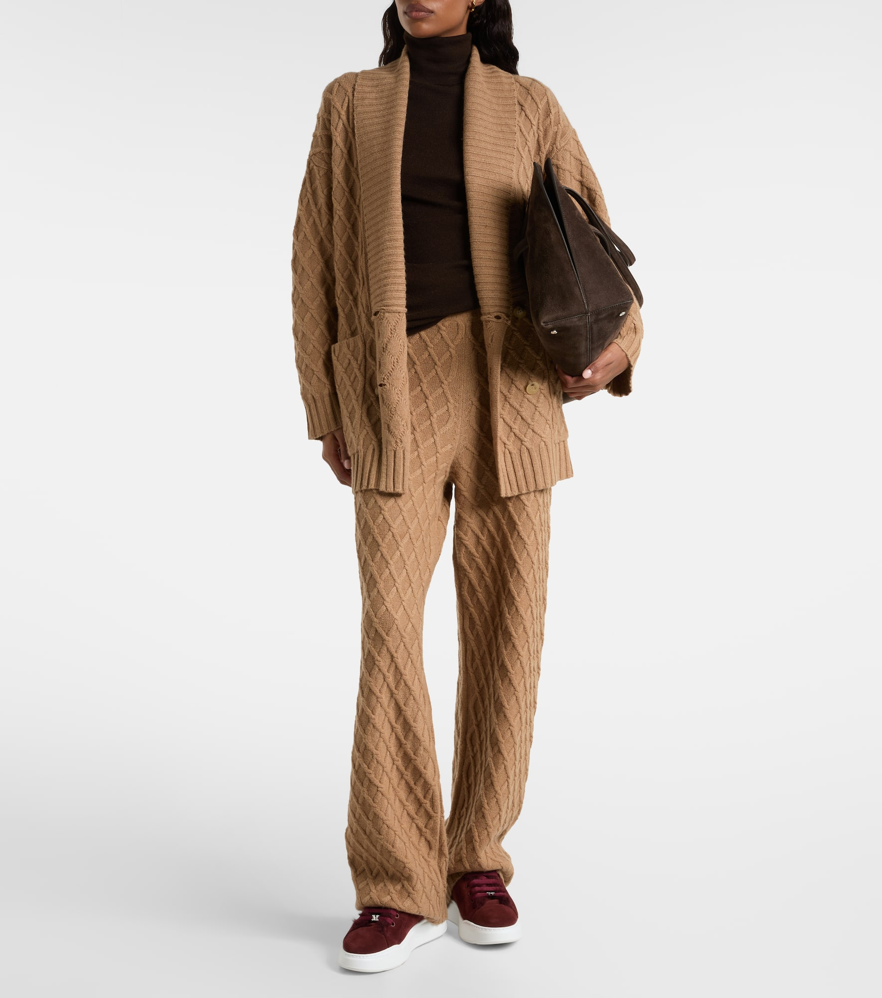 Tmaxi Teddy-trimmed suede sneakers - 3