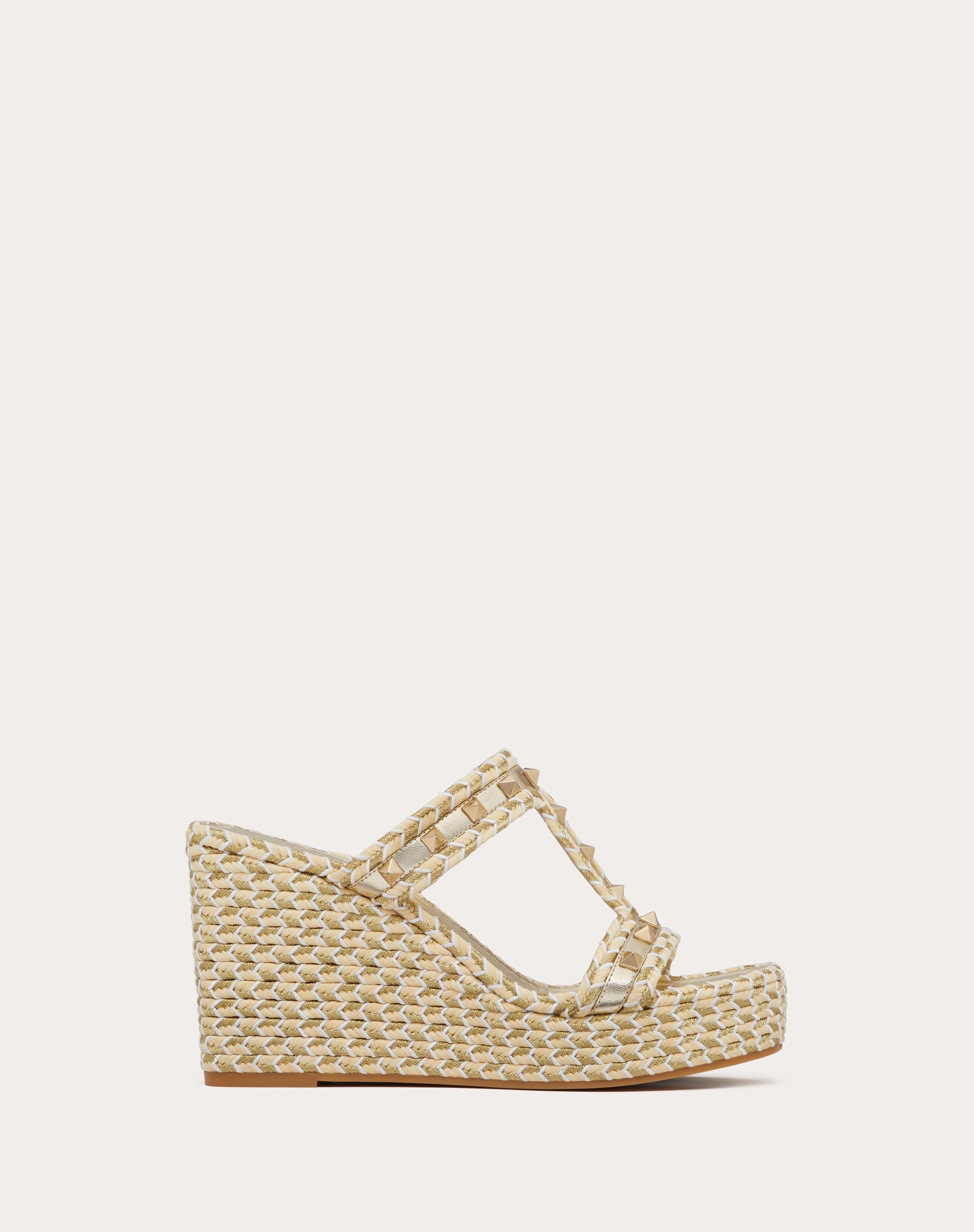 ROCKSTUD LAMINATED NAPPA WEDGE SANDAL 90 MM - 1