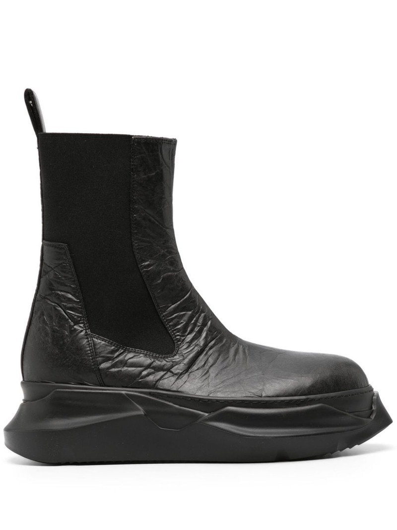 Rick Owens DRKSHDW Beatle Abstract crinkled-leather boots