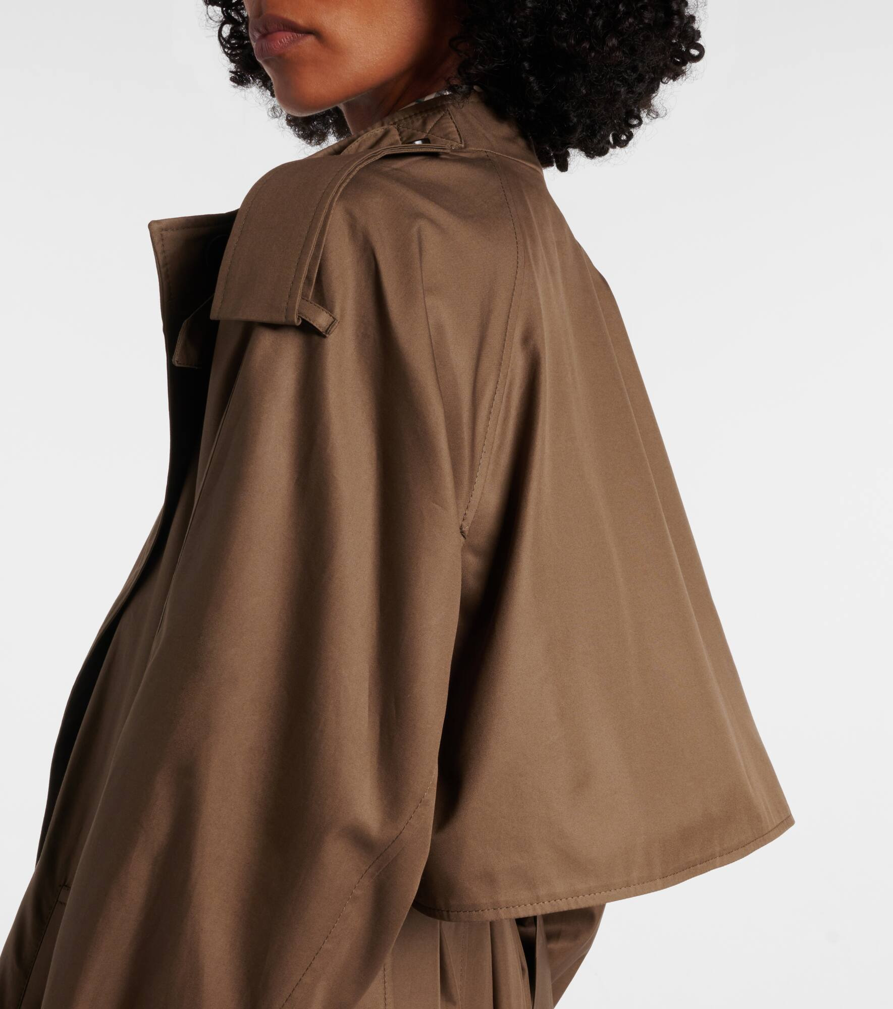 Cotton gabardine trench coat - 6