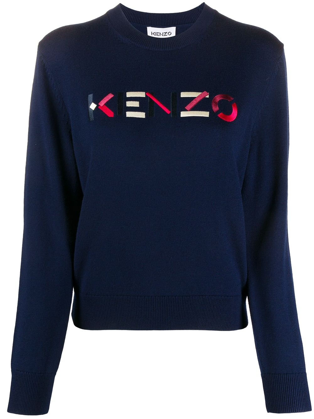 embroidered logo crew neck jumper - 1