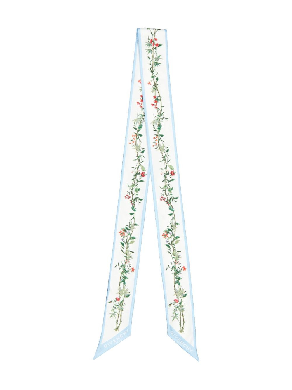 floral-print silk scarf - 1