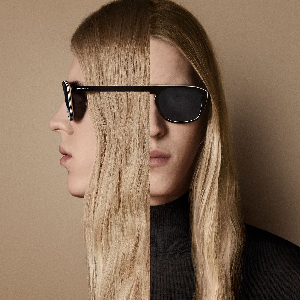 Icon Stripe Detail Square Frame Sunglasses - 2