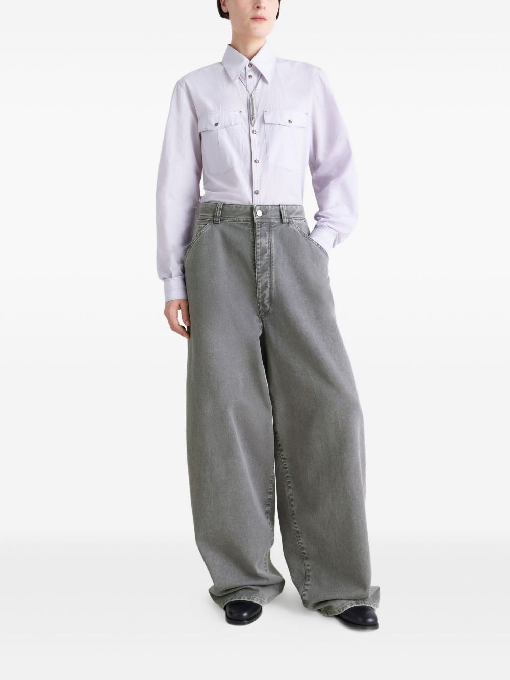 snow-wash tapered trousers - 2