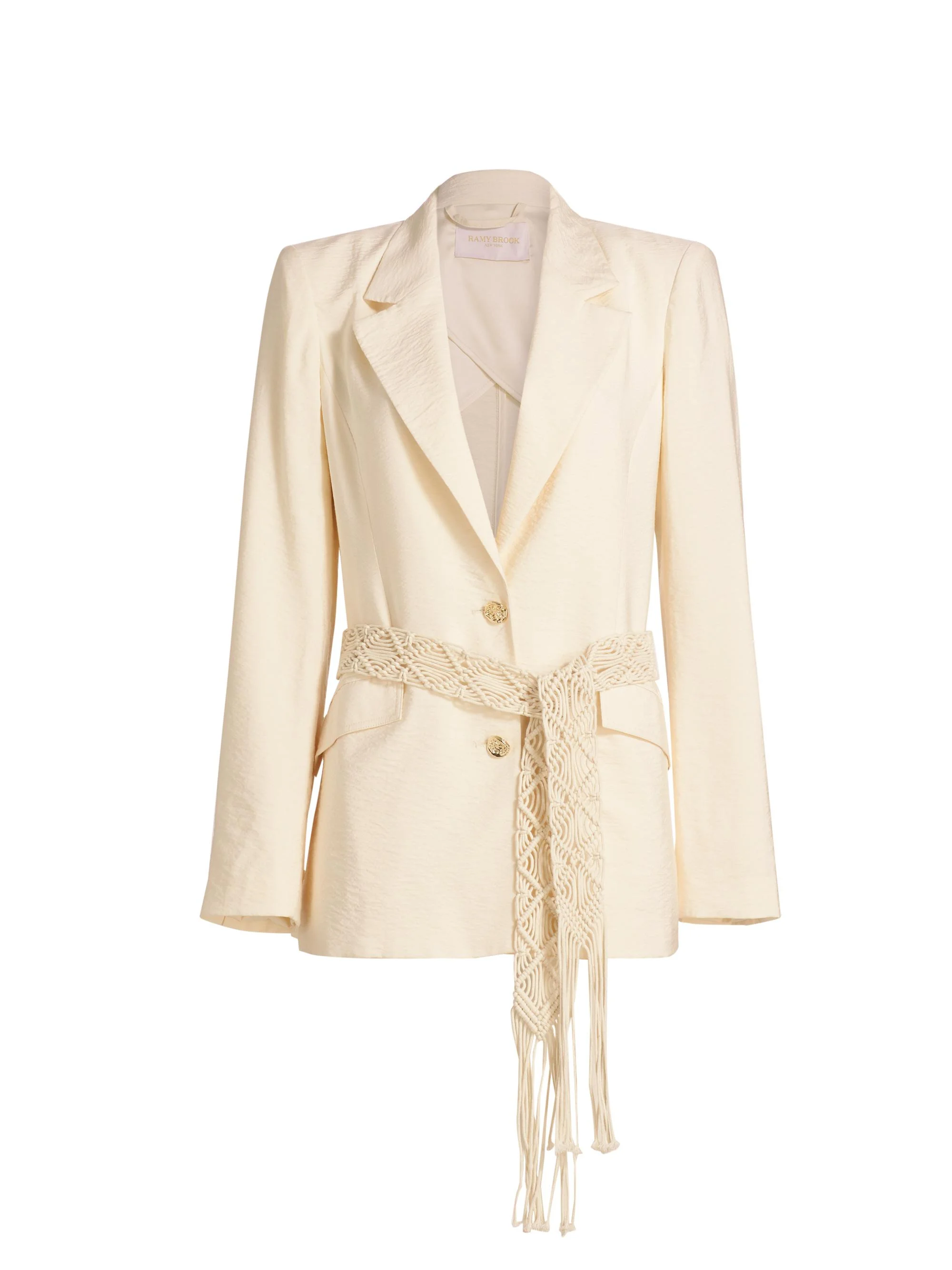 Women's Mildred Belted Blazer Jacket - Rattan - 1