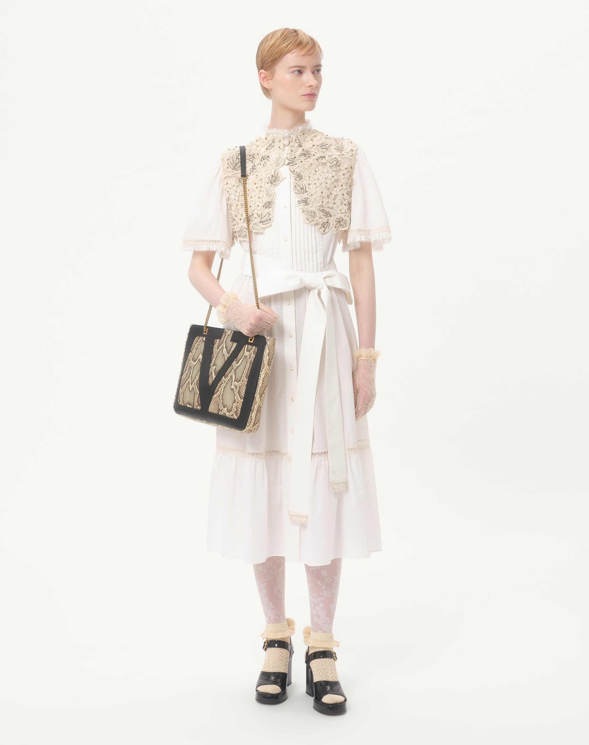 VALENTINO GARAVANI VIVA SUPERSTAR MEDIUM PYTHON SHOPPING BAG - 2
