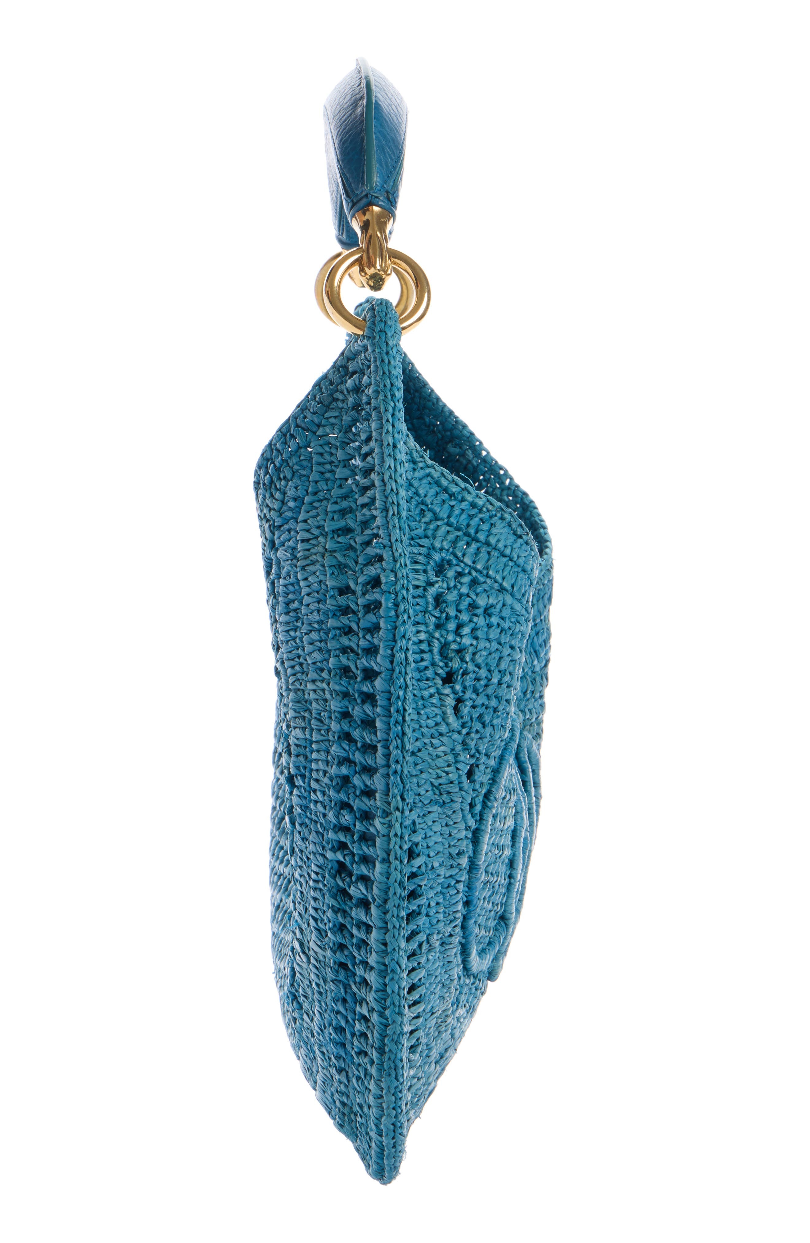 Chloé Summer Banana Crochet Raffia Hobo Bag in Stormy Sea at Nordstrom - 4