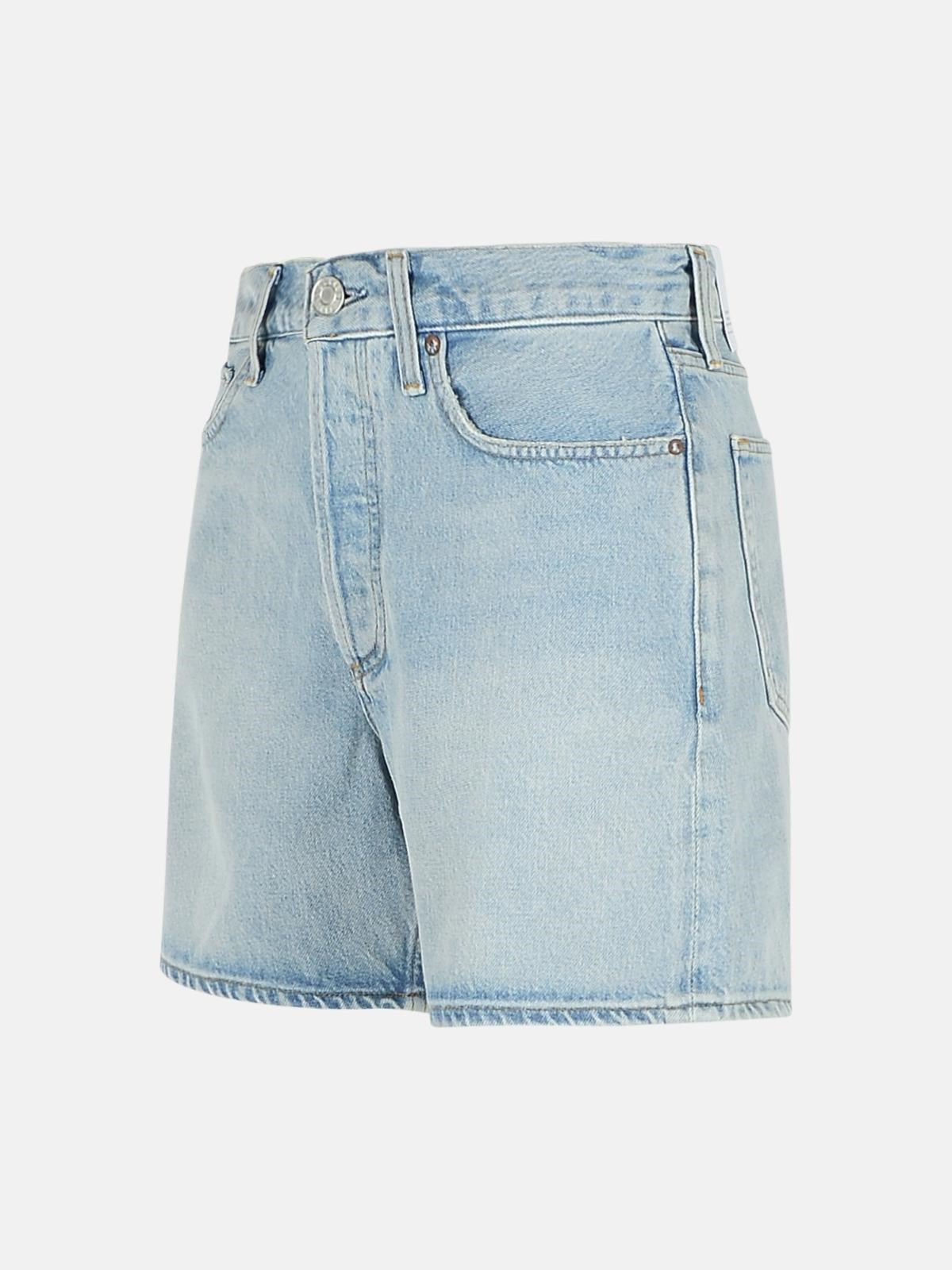 LIGHT BLUE DENIM SHORTS - 2