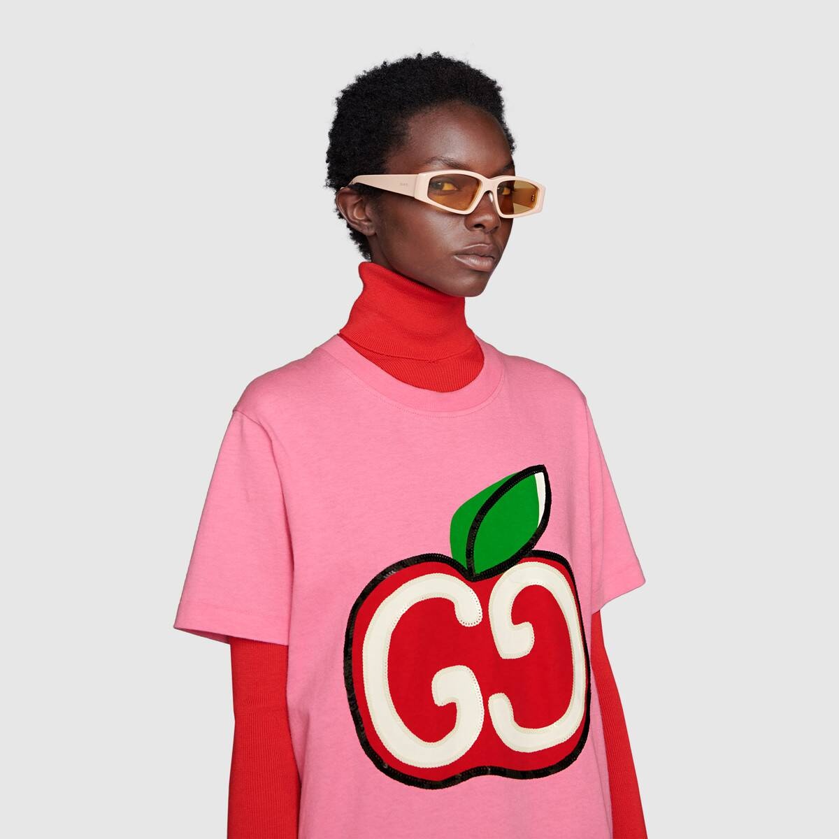 T-shirt with GG apple print - 5