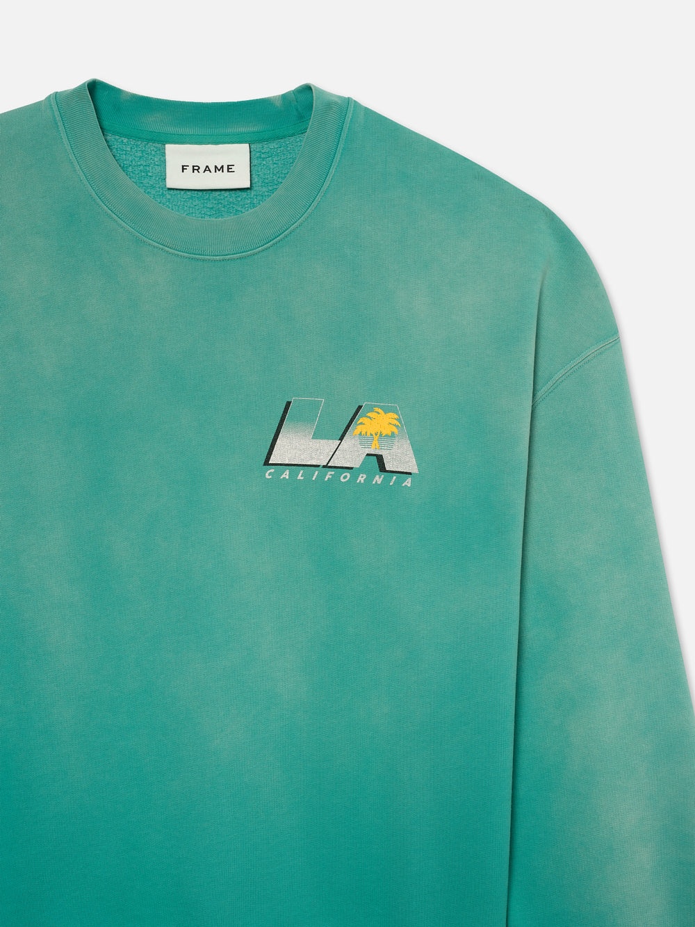 Vintage Washed Sweatshirt in Aqua Blue - 3