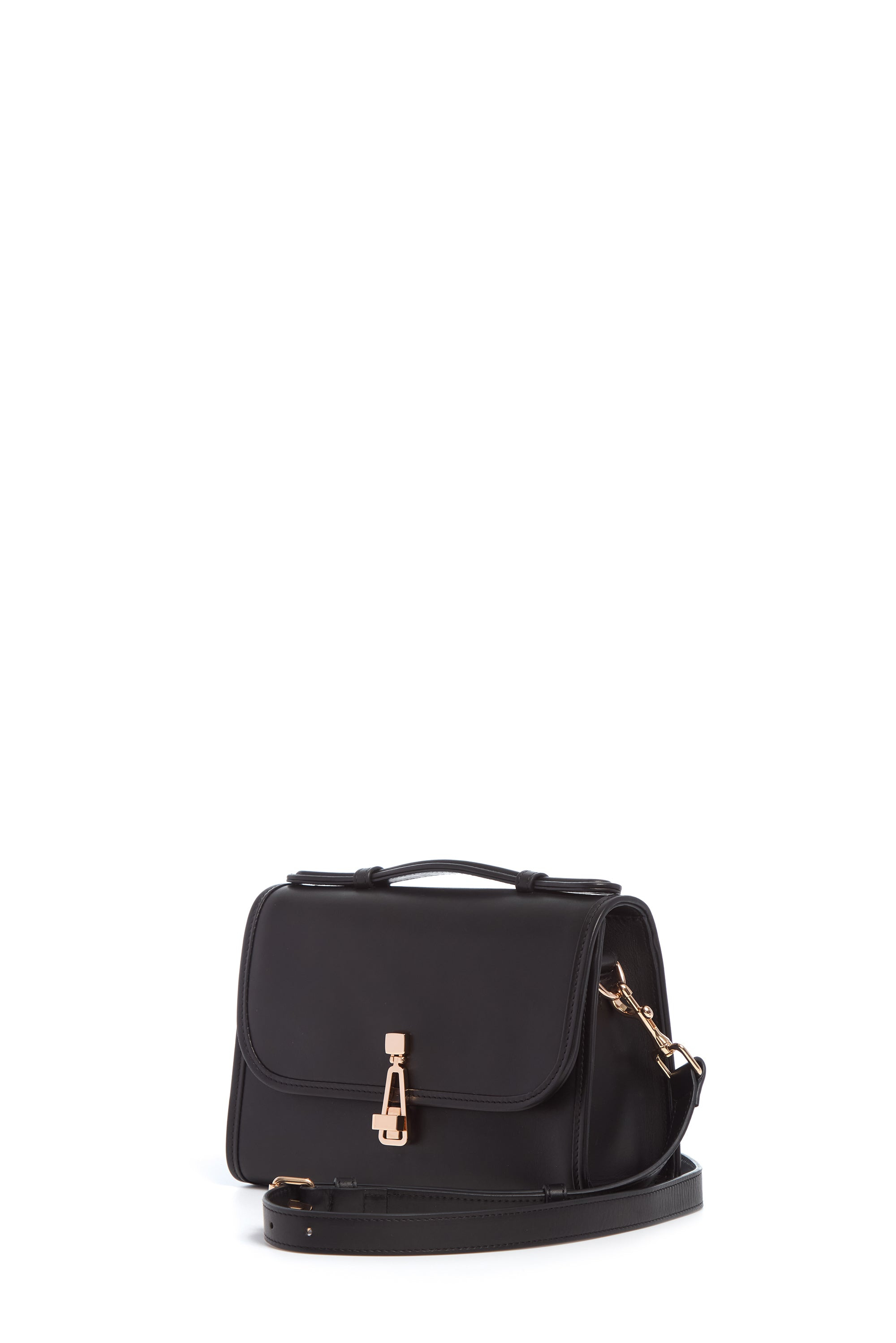 Small Leonora Flap Bag in Black Leather - 2