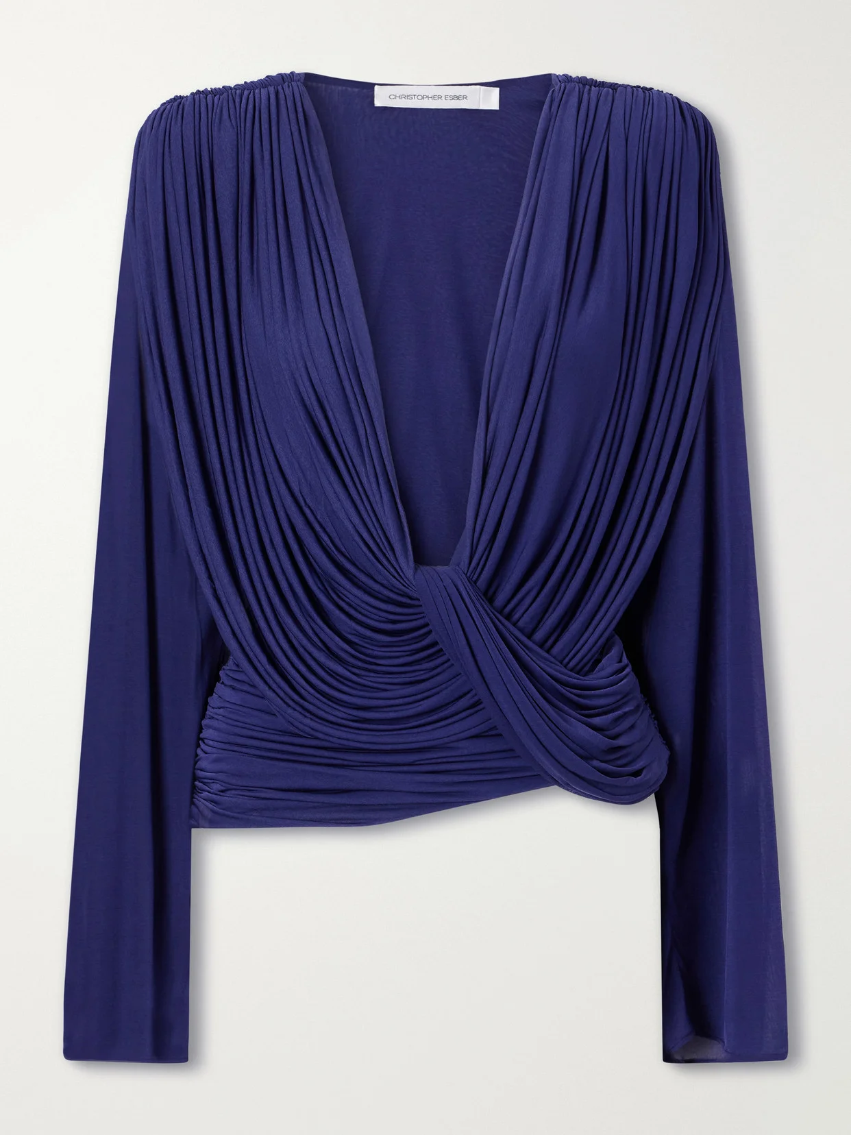 Ripple Draped Jersey Blouse - 1